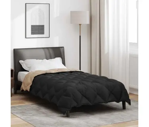 Ziemas Gultas Sega Melns Un Taupe 200 X 140 Cm Mikrošķiedra Vidaxl