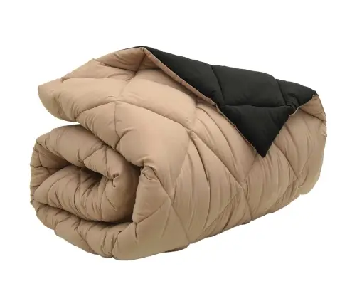 Ziemas Gultas Sega Melns Un Taupe 200 X 140 Cm Mikrošķiedra Vidaxl