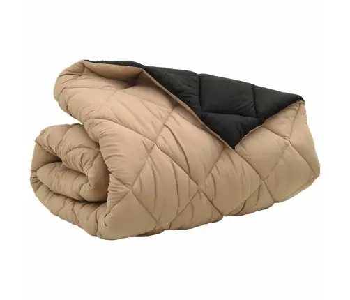 Ziemas Gultas Sega Melns Un Taupe 200 X 200 Cm Mikrošķiedra Vidaxl