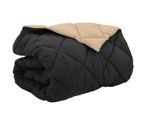 Ziemas Gultas Sega Melns Un Taupe 200 X 200 Cm Mikrošķiedra Vidaxl