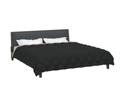 Ziemas Gultas Sega Melns Un Taupe 240 X 200 Cm Mikrošķiedra Vidaxl