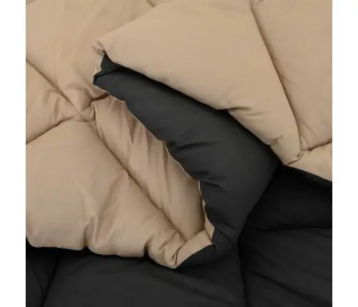 Žiemos Antklodė Juoda Ir Taupe 220 X 135 Cm Mikropluoštas