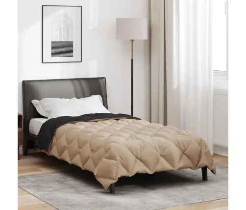 Žiemos Antklodė Juoda Ir Taupe 220 X 135 Cm Mikropluoštas