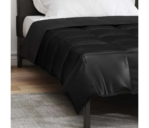 Vasaras Segas Melna 220 X 140 Cm Satīns Un Mikrošķiedra Vidaxl