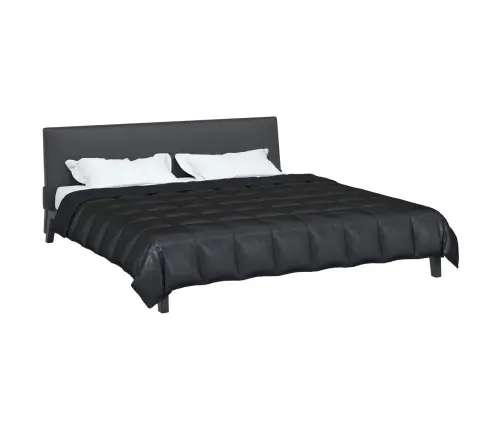 Vasaros Antklodė Juoda 220 X 200 Cm Satin Ir Mikropluoštas