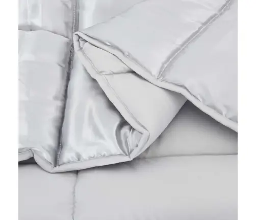 Vasaras Segas Sudraba 200 X 155 Cm Satīns Un Mikrošķiedra Vidaxl