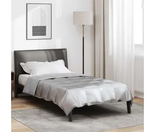 Vasaras Segas Sudraba 200 X 155 Cm Satīns Un Mikrošķiedra Vidaxl