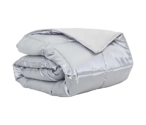 Vasaras Segas Sudraba 200 X 155 Cm Satīns Un Mikrošķiedra Vidaxl