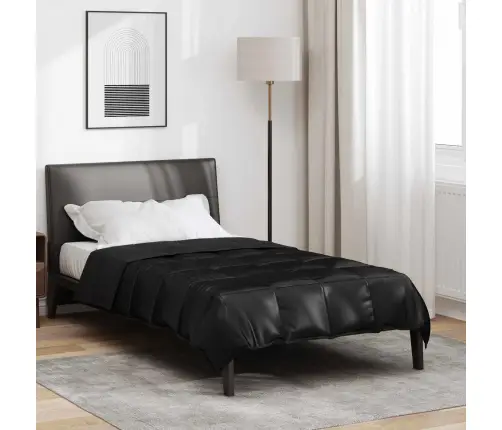 Täispika Aasta Tekk Must 220 X 155 Cm Satiin Ja Mikrofiber