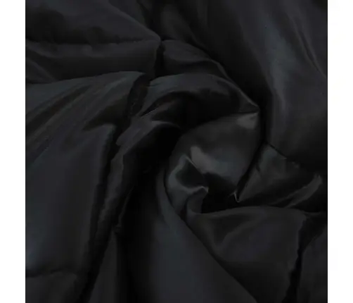 Pilna Metų Antklodė Juoda 220 X 260 Cm Satin Ir Mikropluoštas