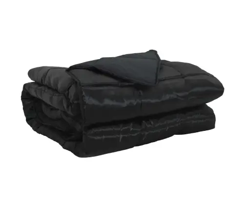 Pilna Metų Antklodė Juoda 220 X 260 Cm Satin Ir Mikropluoštas