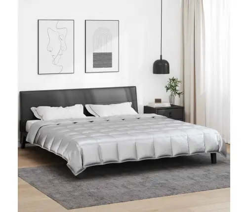 Pilnas Gada Sega Sudraba 240 X 200 Cm Satīns Un Mikrošķiedra Vidaxl