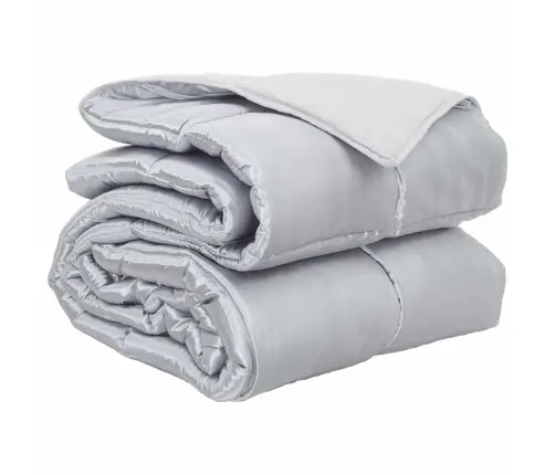 Pilnas Gada Sega Sudraba 220 X 240 Cm Satīns Un Mikrošķiedra Vidaxl