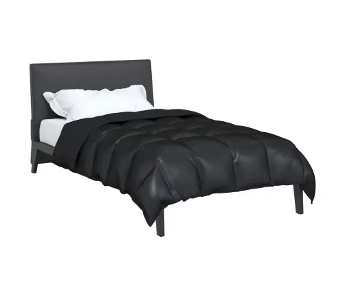 Ziemas Gultas Sega Melna 200 X 135 Cm Satīns Un Mikrošķiedra Vidaxl
