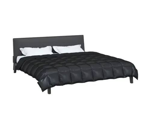 Žiemos Antklodė Juoda 240 X 200 Cm Satin Ir Mikropluoštas