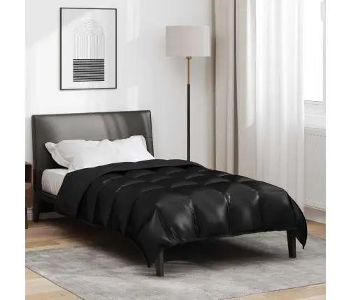 Žiemos Antklodė Juoda 220 X 140 Cm Satin Ir Mikropluoštas