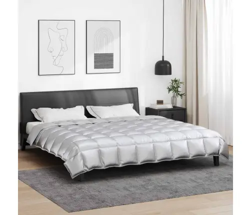 Žiemos Antklodė Sidabro 220 X 240 Cm Satin Ir Mikropluoštas