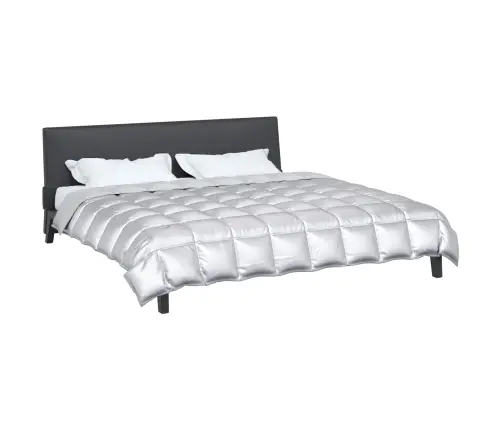 Ziemas Gultas Sega Sudraba 240 X 260 Cm Satīns Un Mikrošķiedra Vidaxl