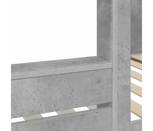 Divguļamā Gulta Bērniem Betona Pelēks 90 X 200 Cm Vidaxl