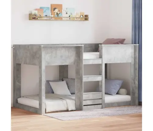 Divguļamā Gulta Bērniem Betona Pelēks 90 X 200 Cm Vidaxl