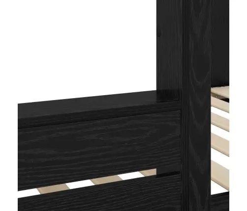 Divguļamā Gulta Bērniem Melns Ozolkoks 100 X 200 Cm Vidaxl