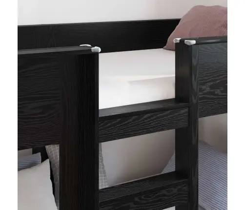 Divguļamā Gulta Bērniem Melns Ozolkoks 100 X 200 Cm Vidaxl