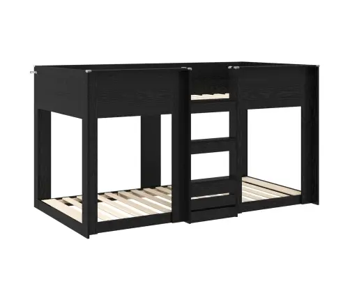 Divguļamā Gulta Bērniem Melns Ozolkoks 100 X 200 Cm Vidaxl