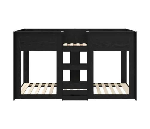 Divguļamā Gulta Bērniem Melns Ozolkoks 100 X 200 Cm Vidaxl