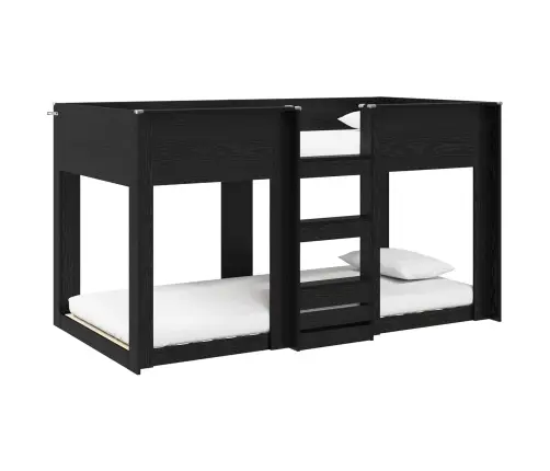 Divguļamā Gulta Bērniem Melns Ozolkoks 100 X 200 Cm Vidaxl