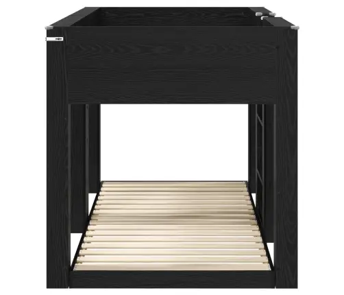 Divguļamā Gulta Bērniem Melns Ozolkoks 100 X 200 Cm Vidaxl