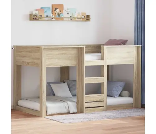 Vaikų Dvigulė Lova Sonoma Ąžuolas 100 X 200 Cm Apdirbta Mediena