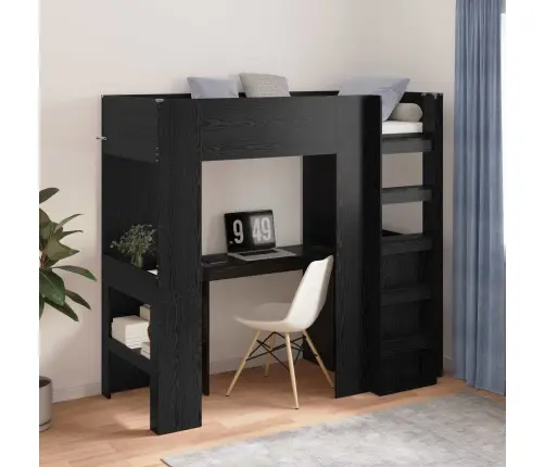 Narivoodi Raam Lauaga Must Tamm 75 X 190 Cm Tehispuit