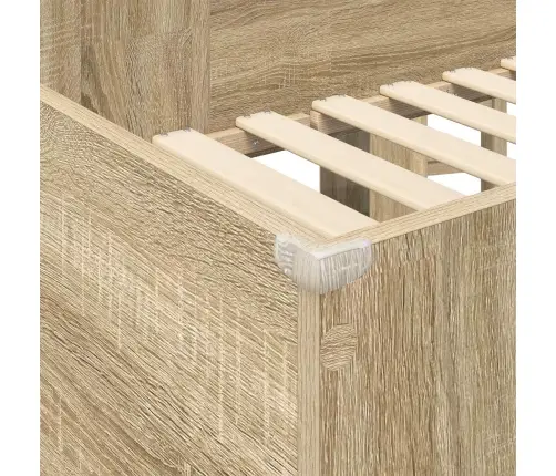 Divstāvu Gultas Rāmis Ar Galdu Sonoma Ozols 100 X 200 Cm Vidaxl