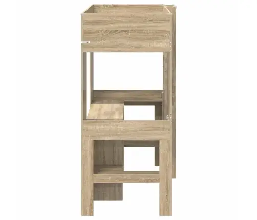 Divstāvu Gultas Rāmis Ar Galdu Sonoma Ozols 100 X 200 Cm Vidaxl