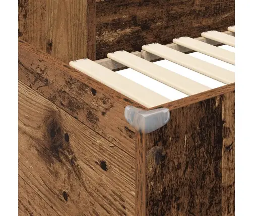 Divstāvu Gultas Rāmis Ar Galdu Vecs Koks 100 X 200 Cm Vidaxl