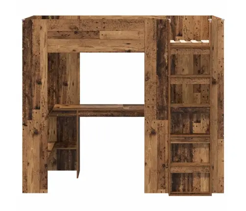 Divstāvu Gultas Rāmis Ar Galdu Vecs Koks 100 X 200 Cm Vidaxl