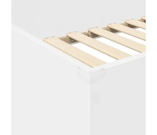 Dviaukštės Lovos Rėmas Su Stalu Su Saugykla Balta 80 X 200 Cm