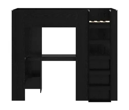 Divstāvu Gultas Rāmis Ar Galdu Melns Ozolkoks 100 X 200 Cm Vidaxl