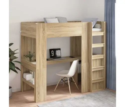 Narivoodi Raam Lauaga Sonoma Tamm 80 X 200 Cm Tehispuit