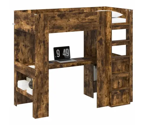 Narivoodi Raam Lauaga Suitsetatud Tamm 80 X 200 Cm Tehispuit