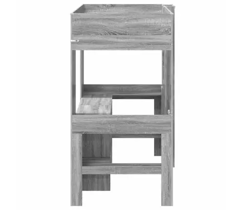 Divstāvu Gultas Rāmis Ar Galdu Ar Uzglabāšanu Inženierijas Koks Vidaxl