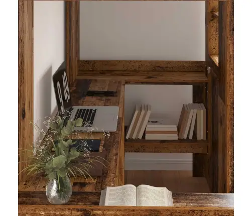 Divstāvu Gultas Rāmis Ar Galdu Vecs Koks 100 X 200 Cm Vidaxl