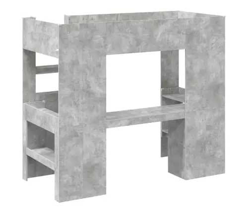 Divstāvu Gultas Rāmis Ar Galdu Ar Uzglabāšanu Inženierijas Koks Vidaxl