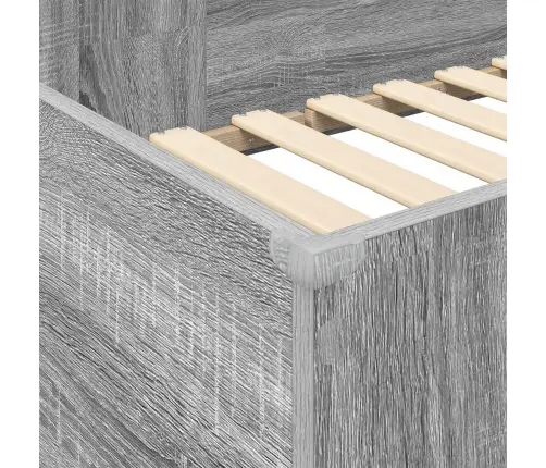 Divstāvu Gultas Rāmis Ar Galdu Pelēks Sonoma 100 X 200 Cm Vidaxl