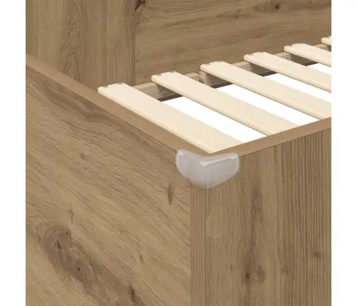 Divstāvu Gultas Rāmis Ar Galdu Ar Uzglabāšanu Inženierijas Koks Vidaxl