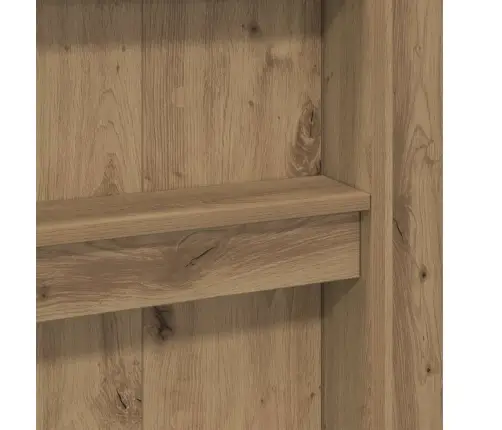 Divstāvu Gultas Rāmis Ar Galdu Ar Uzglabāšanu Inženierijas Koks Vidaxl