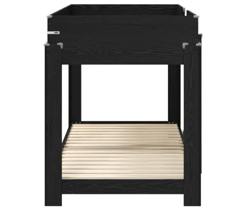 Vaikų Dvigulė Lova Juodas Ąžuolas 100 X 200 Cm Apdirbta Mediena