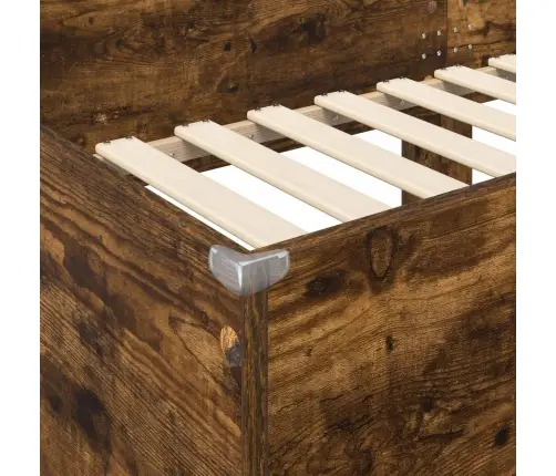 Divguļamā Gulta Bērniem Ar Matraci Dūmaka Ozols 100 X 200 Cm Vidaxl