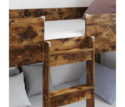 Divguļamā Gulta Bērniem Ar Matraci Dūmaka Ozols 100 X 200 Cm Vidaxl