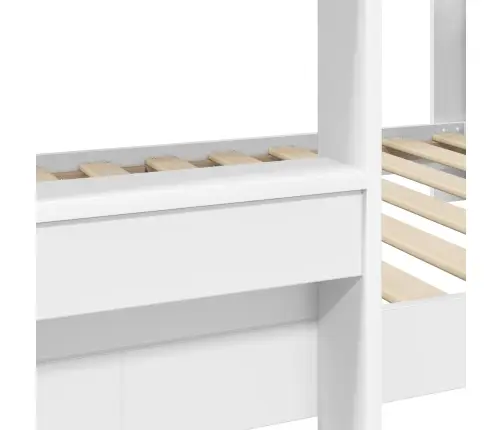 Divguļamā Gulta Bērniem Balts 90 X 200 Cm Inženierijas Koks Vidaxl